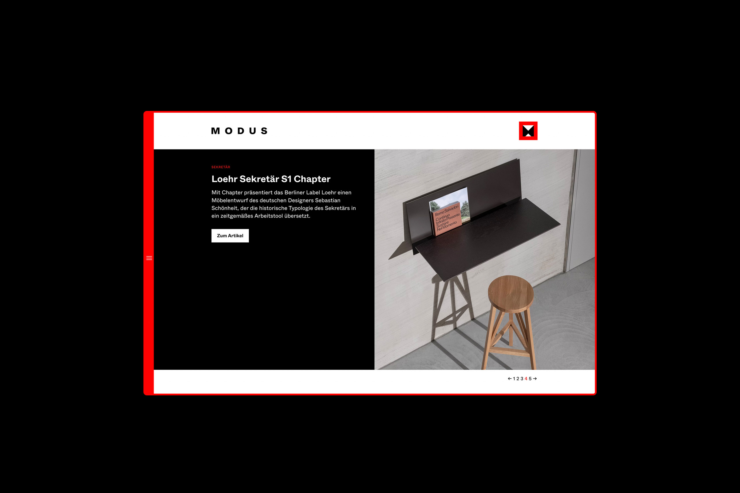 Website für Modus Möbel, Berlin